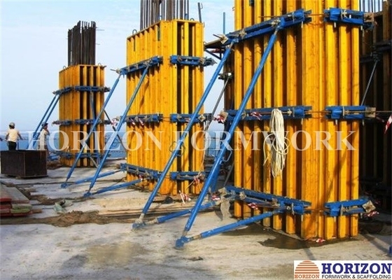 Rectangular Wall Formwork Combined with Wooden Girder H20 and Steel Walings
